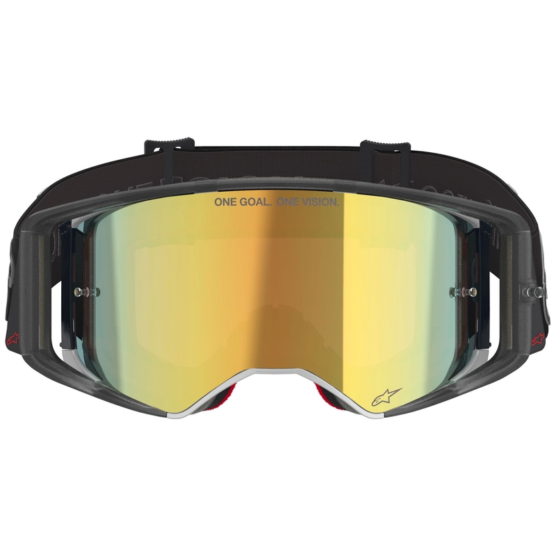Alpinestars Supertech Vision Vista motocross lasit musta peilattu kultainen linssi