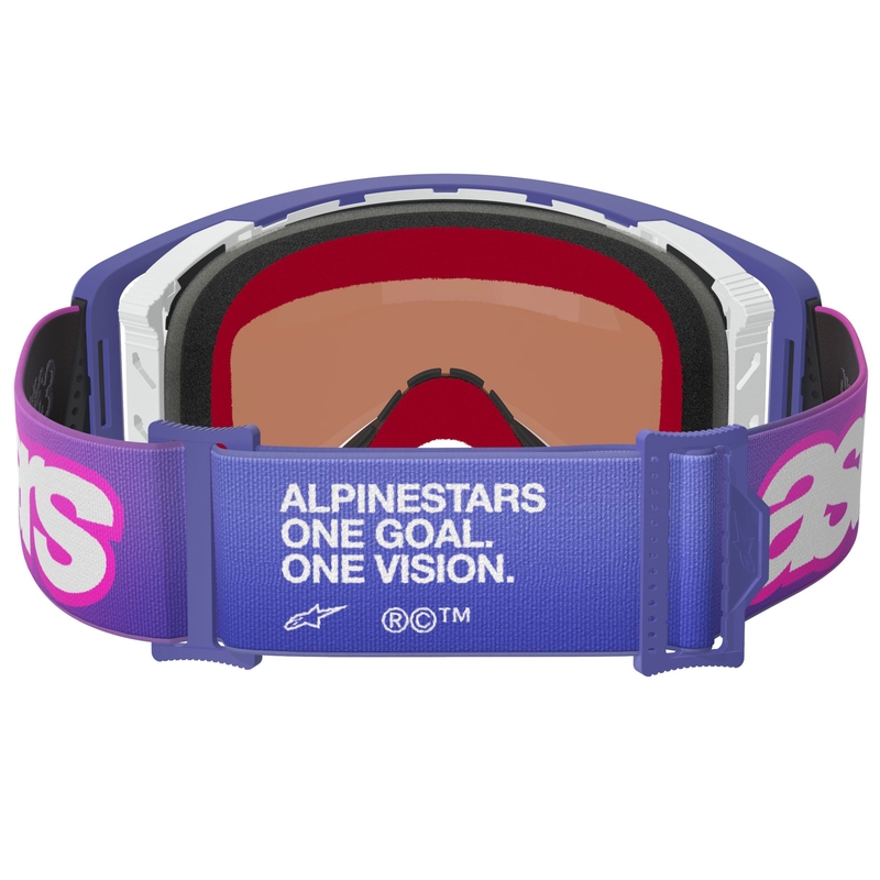 Alpinestars Supertech Vision Vista motocrosslasit violetti-fluoripinkki, peilattu sininen linssi