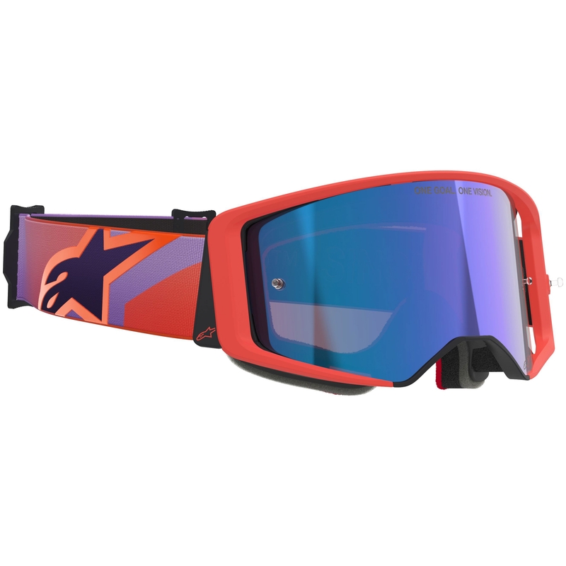 Alpinestars Supertech Vision Corp motocross lasit oranssi ja violetti peilattu sininen linssi