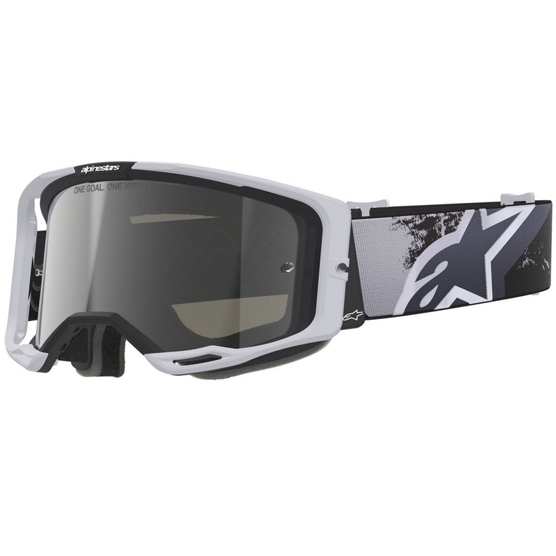 Alpinestars Supertech Vision 8 Lahnd motocross lasit valkoinen ja musta peilattu hopea linssi