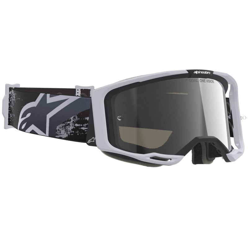 Alpinestars Supertech Vision 8 Lahnd motocross lasit valkoinen ja musta peilattu hopea linssi
