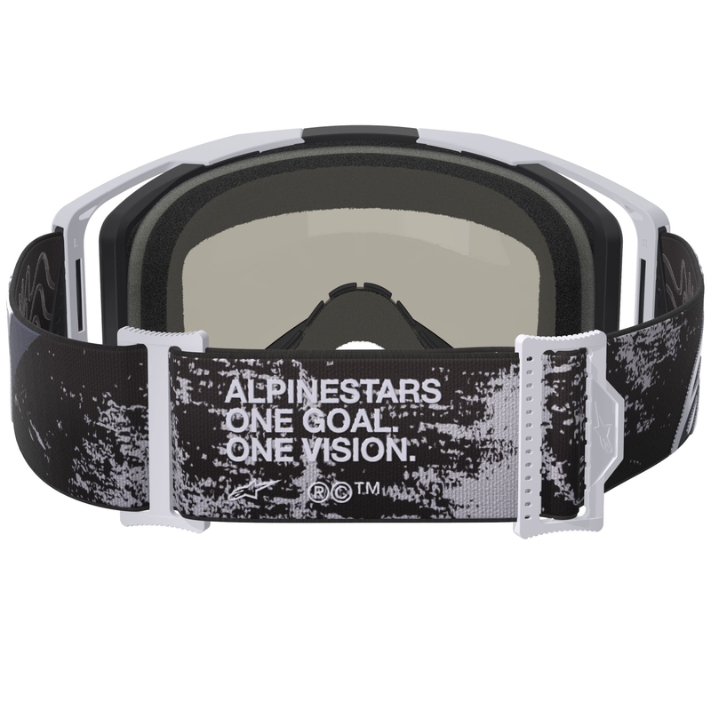 Alpinestars Supertech Vision 8 Lahnd motocross lasit valkoinen ja musta peilattu hopea linssi