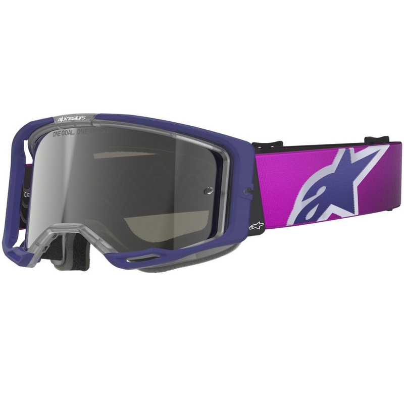 Alpinestars Vision 8 Corp motocross-lasit violetti-musta peilikuvioitu hopea linssi
