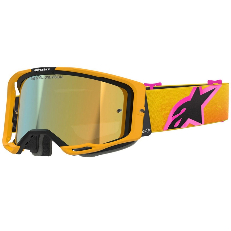 Alpinestars Vision 8 Corp motocrosslasit oranssi-kelta-vaaleanpunaiset, peilattu kultainen linssi