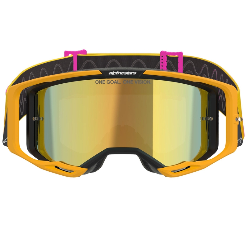Alpinestars Vision 8 Corp motocrosslasit oranssi-kelta-vaaleanpunaiset, peilattu kultainen linssi