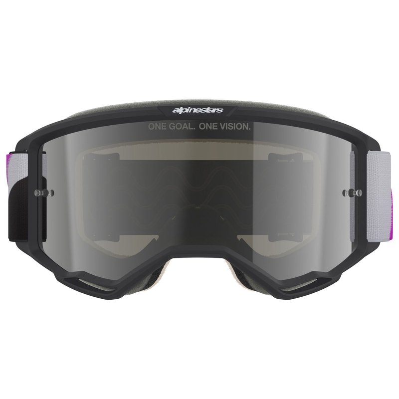 Alpinestars Vision 5 Corp Motocross-silmälasit musta-harmaa-violetti-valkoinen peilattu hopea linssi
