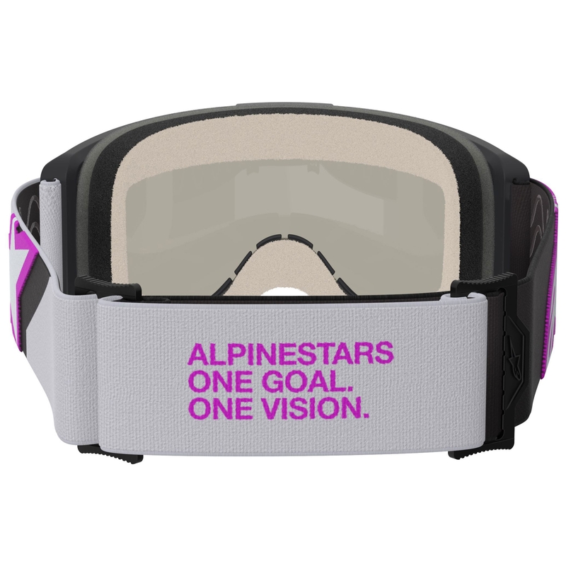 Alpinestars Vision 5 Corp Motocross-silmälasit musta-harmaa-violetti-valkoinen peilattu hopea linssi