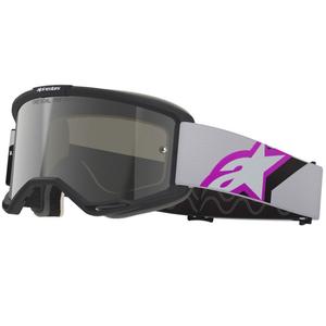 Alpinestars Vision 5 Corp Motocross-silmälasit musta-harmaa-violetti-valkoinen peilattu hopea linssi