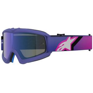 Alpinestars Vision Youth Corp lasten motocrosslasit violetti-fluoripinkki, peilattu sininen linssi