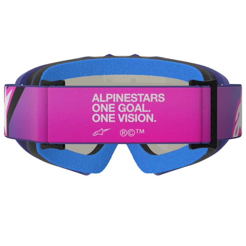 Alpinestars Vision Youth Corp lasten motocrosslasit violetti-fluoripinkki, peilattu sininen linssi