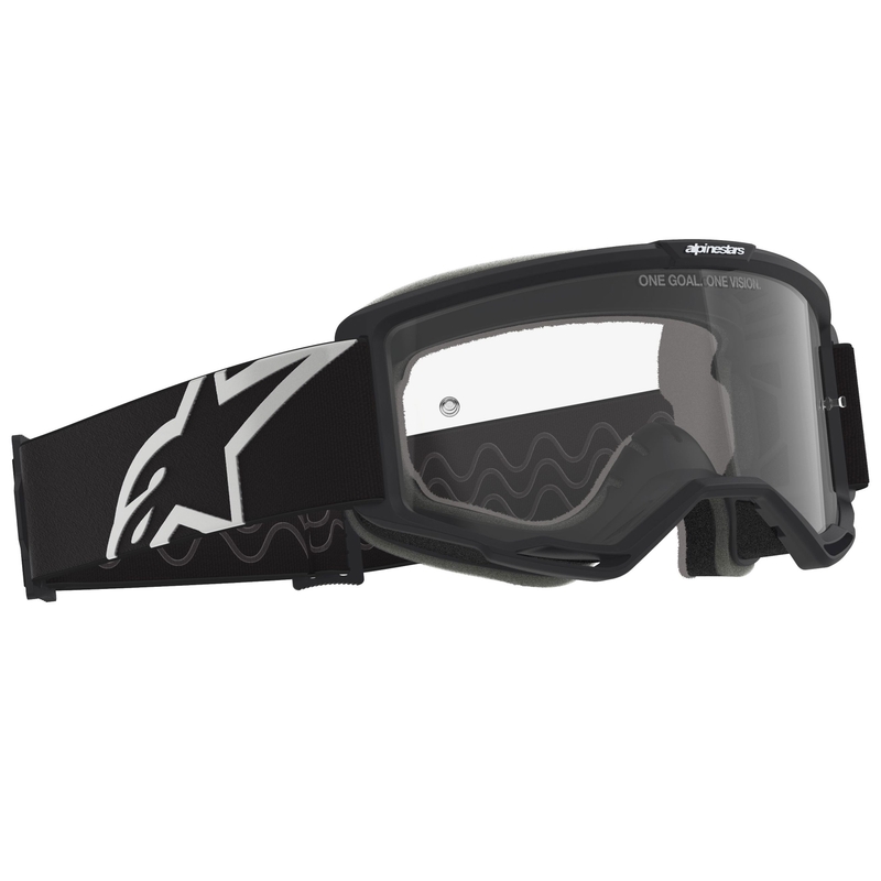 Alpinestars Vision OTG motocross lasit mustavalkoiset kirkkaalla linssillä