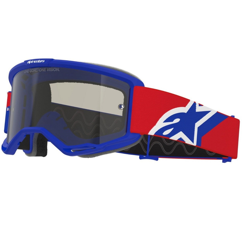 Alpinestars Vision Sand motocrosslasit sinipunavalkoiset, tumman savulinssi