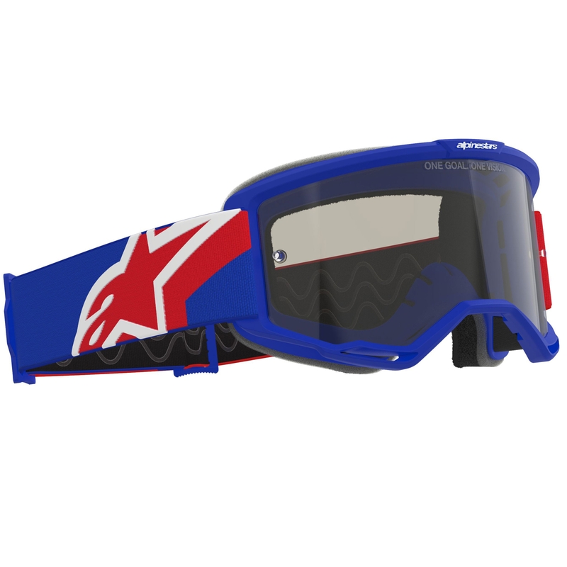 Alpinestars Vision Sand motocrosslasit sinipunavalkoiset, tumman savulinssi