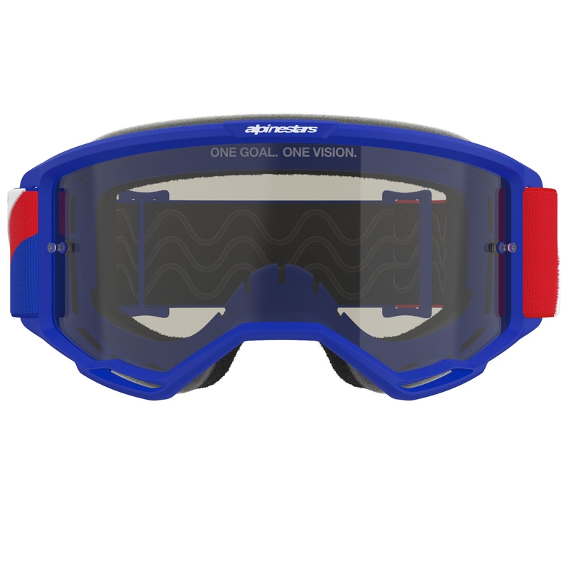 Alpinestars Vision Sand motocrosslasit sinipunavalkoiset, tumman savulinssi