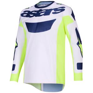 Alpinestars Racer Air Riway motocross trikoo vaaleanharmaa-fluokokeltainen-sininen