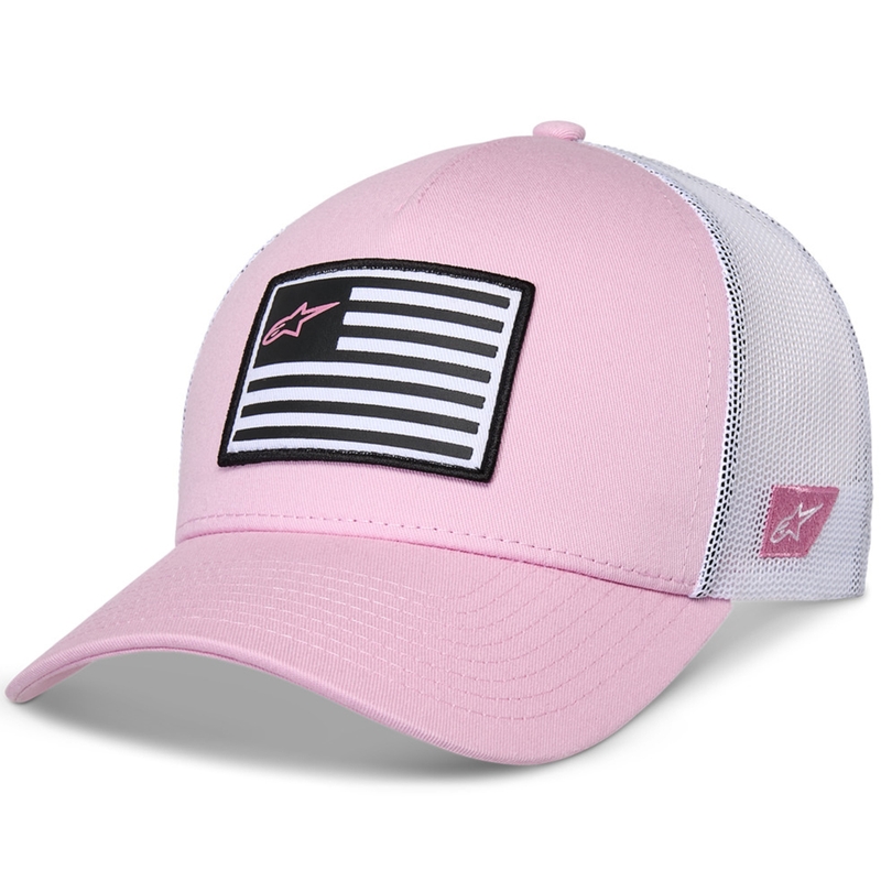 Alpinestars Flag Snap Hat vaaleanpunainen ja valkoinen