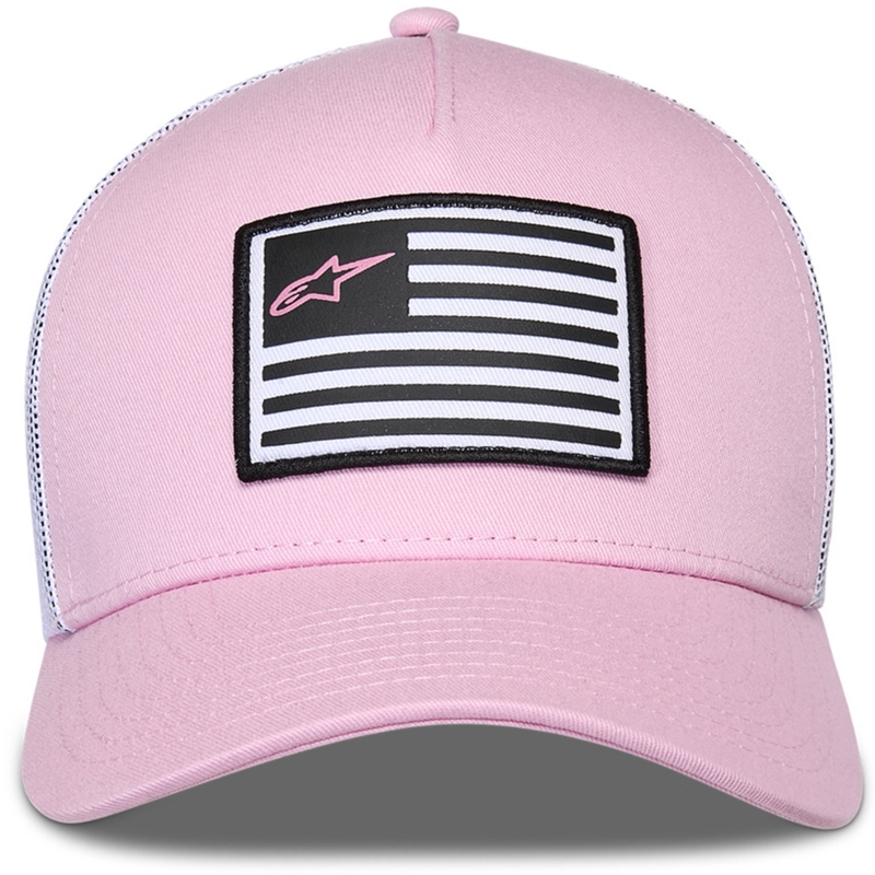 Alpinestars Flag Snap Hat vaaleanpunainen ja valkoinen
