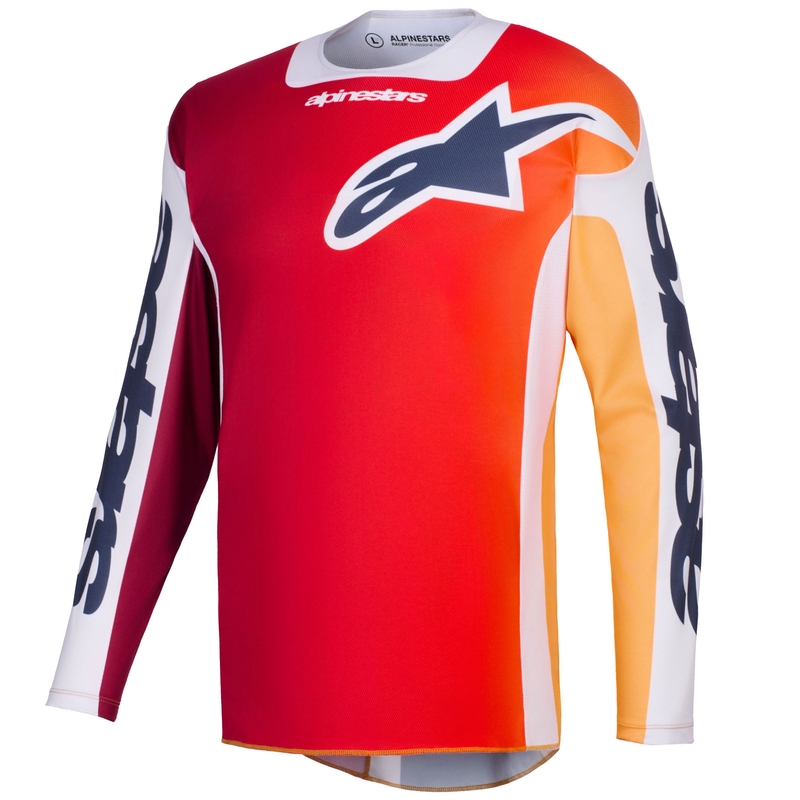 Alpinestars Racer Portl punainen-oranssi-vaaleanharmaa motocross-paita