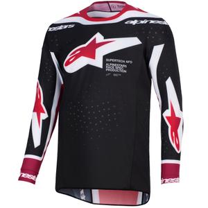 Alpinestars Supertech Pro AFD Vista motocross paita musta-punainen-valkoinen