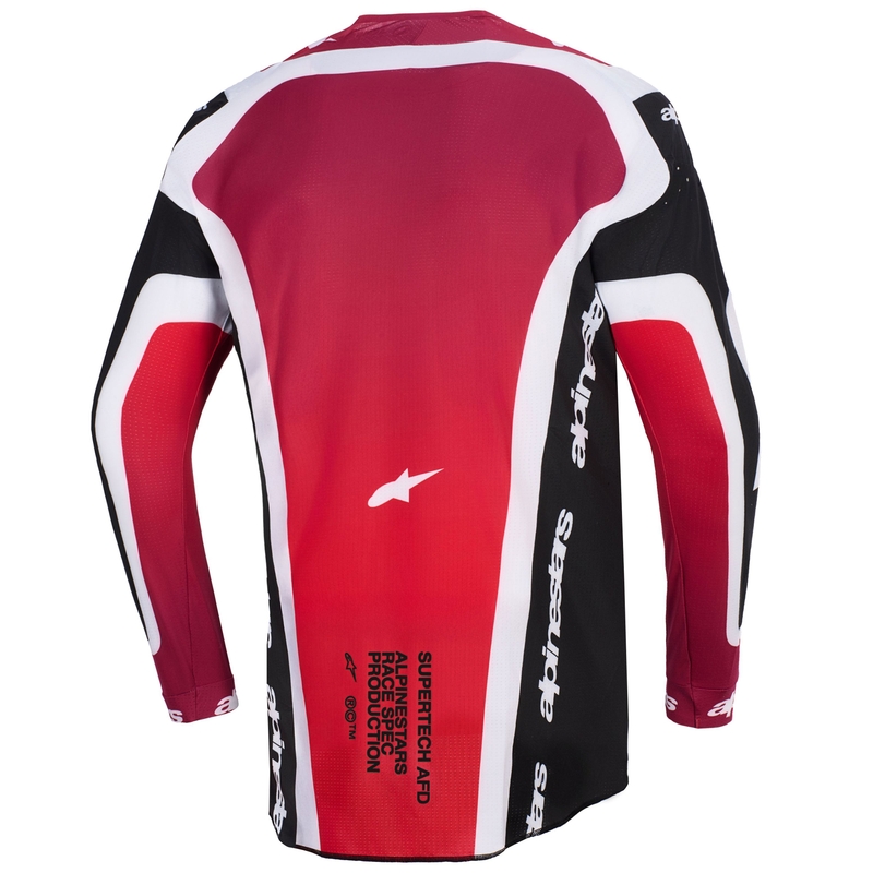 Alpinestars Supertech Pro AFD Vista motocross paita musta-punainen-valkoinen