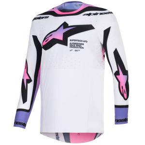 Alpinestars Supertech Pro AFD Vista motocross paita valkoinen-violetti-musta