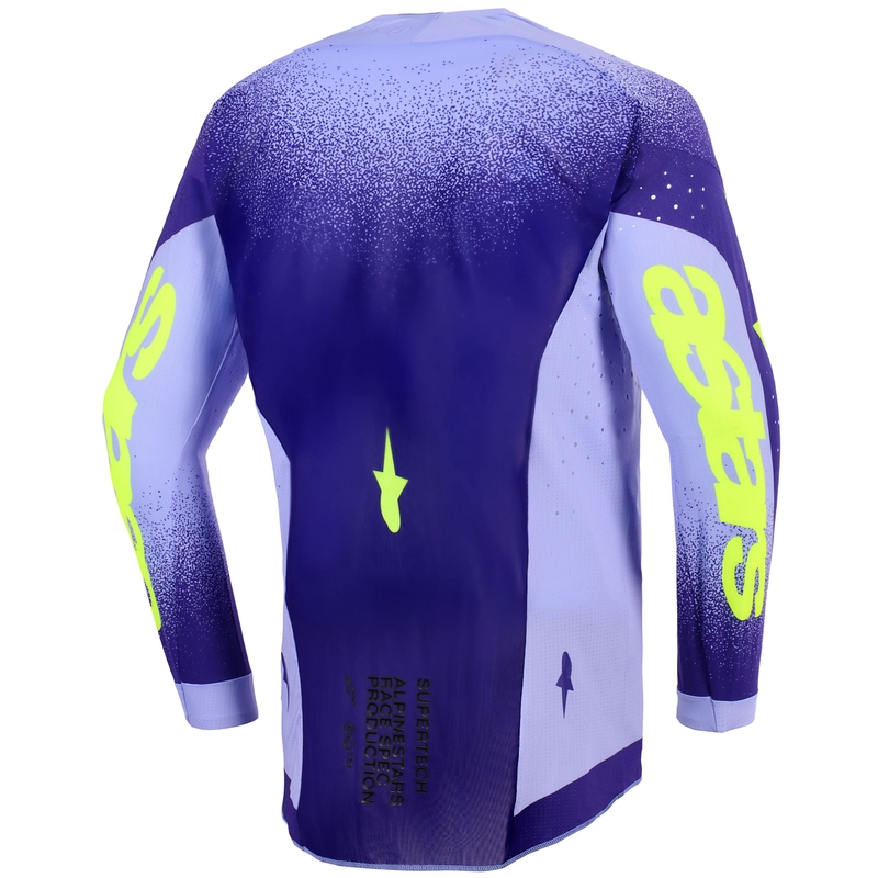 Alpinestars Supertech Scenz motocross trikoo violetti-keltainen fluo-keltainen