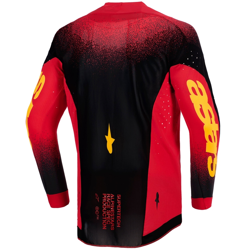 Alpinestars Supertech Scenz Motocross Jersey punainen, musta ja keltainen