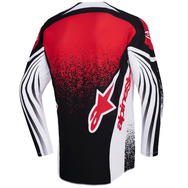 Alpinestars Techstar Nomur motocross paita musta, valkoinen ja punainen.