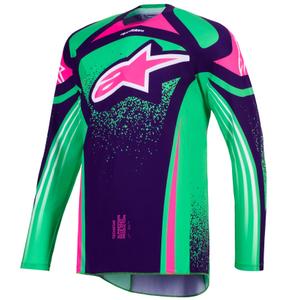 Alpinestars Techstar Nomur motocross trikoo tumma violetti-vihreä-fluo-vaaleanpunainen