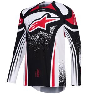 Alpinestars Techstar Nomur motocross paita musta, valkoinen ja punainen.
