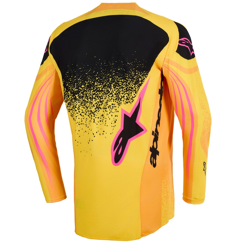 Alpinestars Techstar Nomur oranssi-kelta-vaaleanpunainen motocross-paita