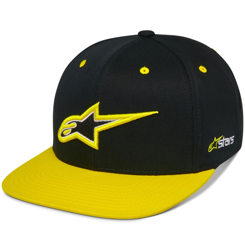 Alpinestars Thickness Snapback lippis musta-fluo keltainen