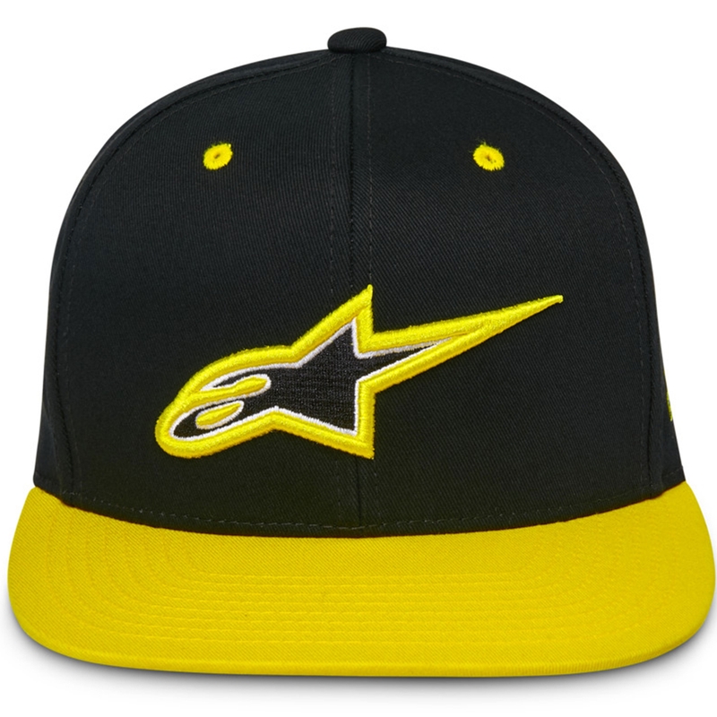 Alpinestars Thickness Snapback lippis musta-fluo keltainen