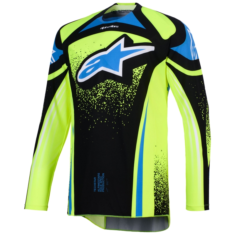 Alpinestars Techstar Nomur motocross trikoo tummansininen-fluokokeltainen-sininen