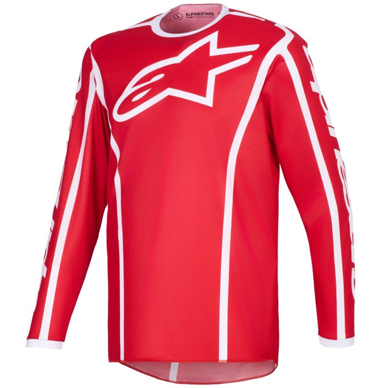 Alpinestars Fluid Apex motocross paita punainen ja valkoinen