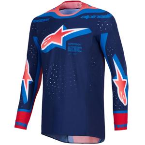 Alpinestars Supertech Vista motocross trikoo tummansininen-koralli-koboltti