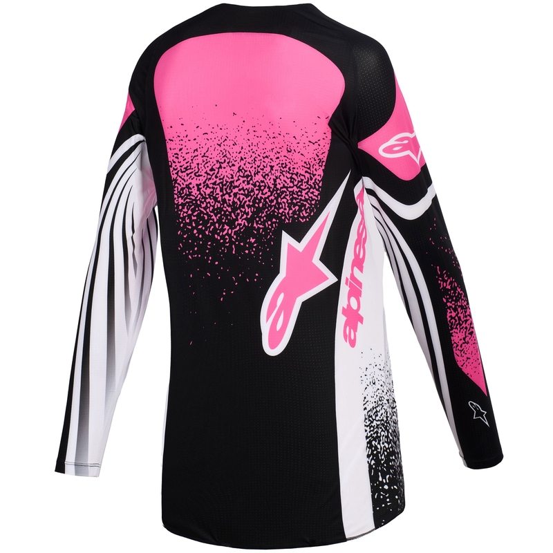Alpinestars Stella Techstar Nomur naisten motocross trikoo musta, valkoinen ja vaaleanpunainen