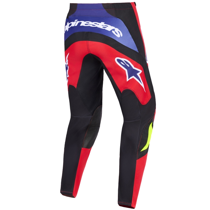 Alpinestars Fluid Grid Motocross-housut punainen-musta-violetti-fluokeltainen