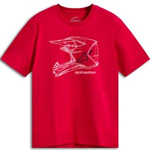 T-paita Alpinestars MX kypärä CSF punainen
