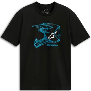 T-paita Alpinestars MX kypärä CSF musta-sininen
