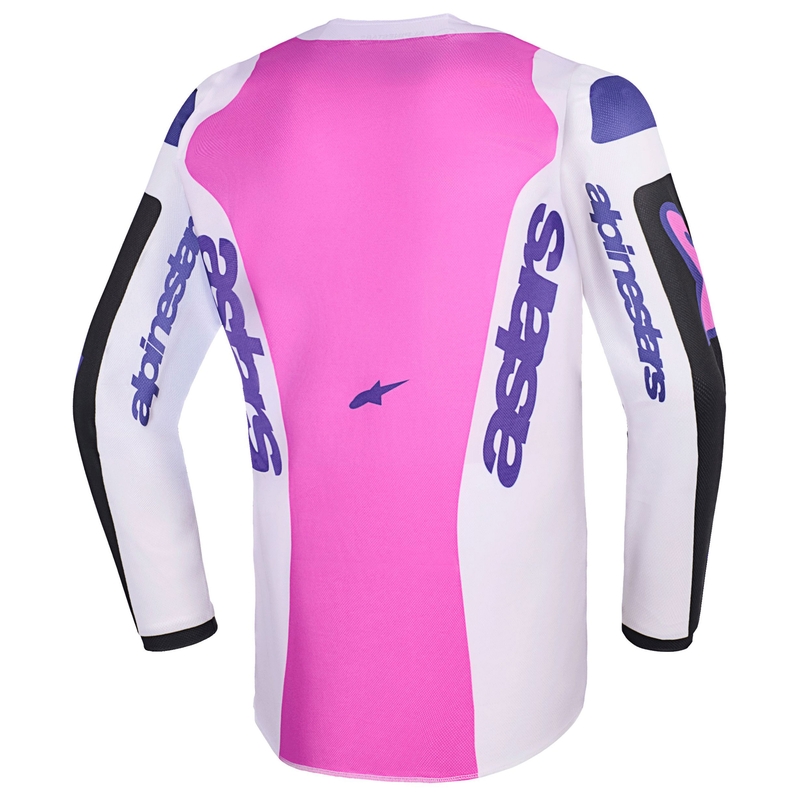 Alpinestars Fluid Grid lasten motocross paita musta-vaaleanharmaa-violetti