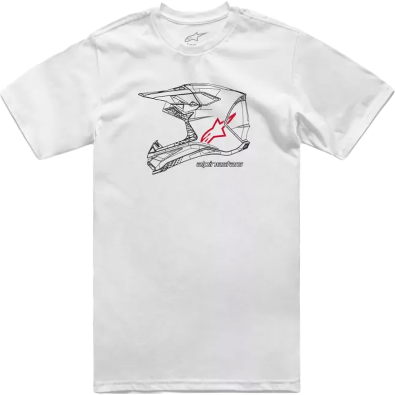 T-paita Alpinestars MX kypärä CSF valkoinen