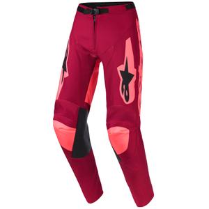 Alpinestars Racer Riway Motocross-housut tummanpunainen ja korallipunainen