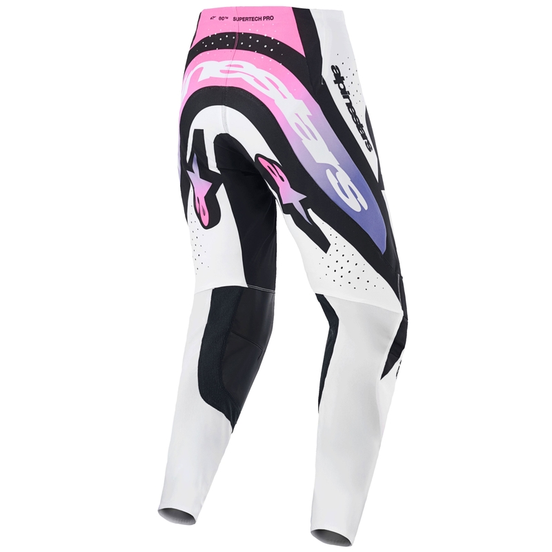 Alpinestars Supertech Pro Vista Motocross-housut valkoinen-violetti-musta