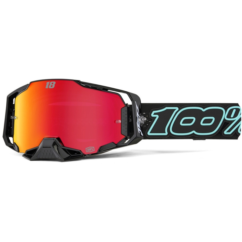 Motocross-lasit 100% Armega Hiper Jett Special punaisella pleksillä