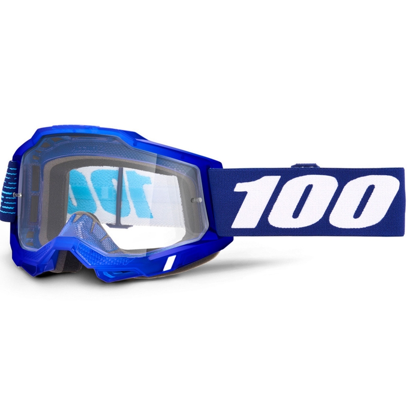 Motocross-lasit 100% Accuri 2 2028 kirkkaalla pleksillä varustettuna.