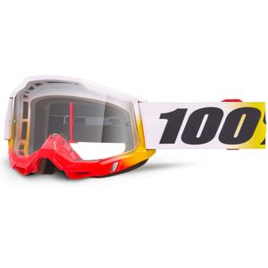 Motocross-lasit 100% Accuri 2 Torken kirkkaalla pleksillä varustettuna.