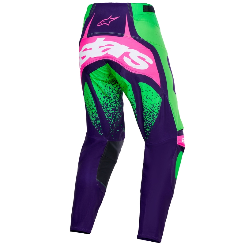 Alpinestars Techstar Nomur Motocross-housut tumman violetti-vihreä-fluo-vaaleanpunainen