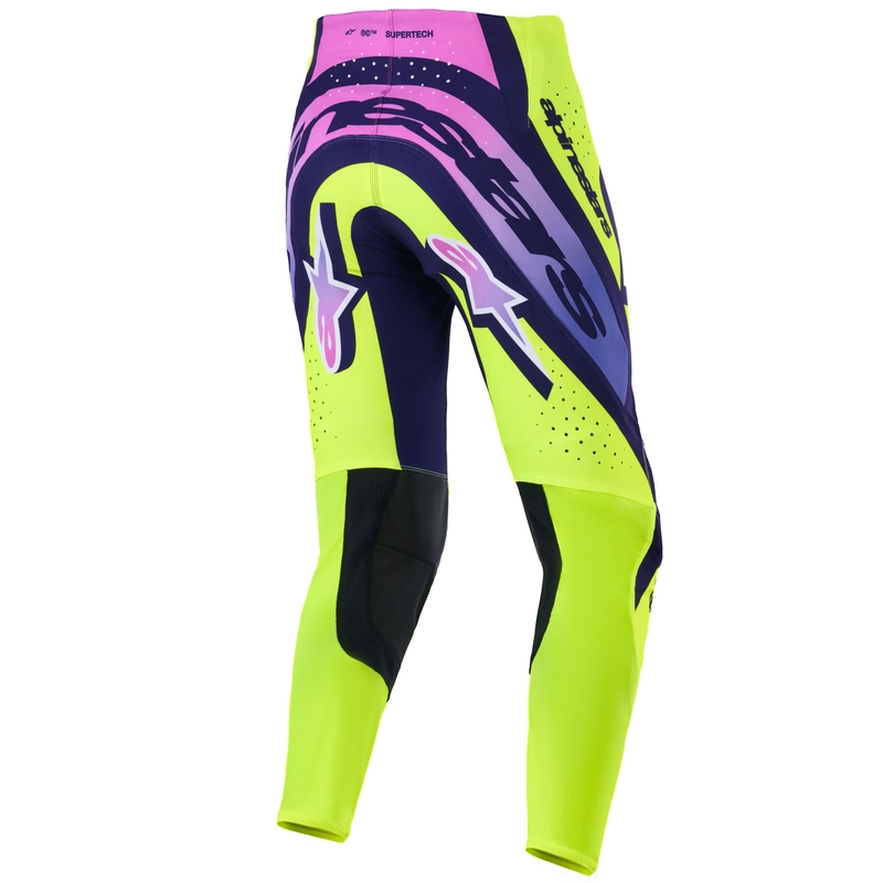 Alpinestars Supertech Vista fluo-kelta-lila-mustat motocross-housut