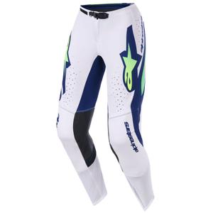 Alpinestars Supertech Vista Motocross-housut vaaleanharmaa-fluo-kelta-vihreä-sininen-vaaleanpunainen
